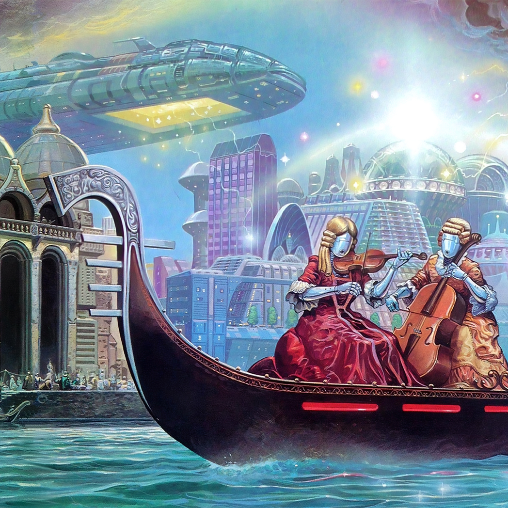 Rondò Veneziano, single "La Serenissima" (Ferroway Records / Baby Records, 1983) - détail de l'illustration originale © Angus McKie