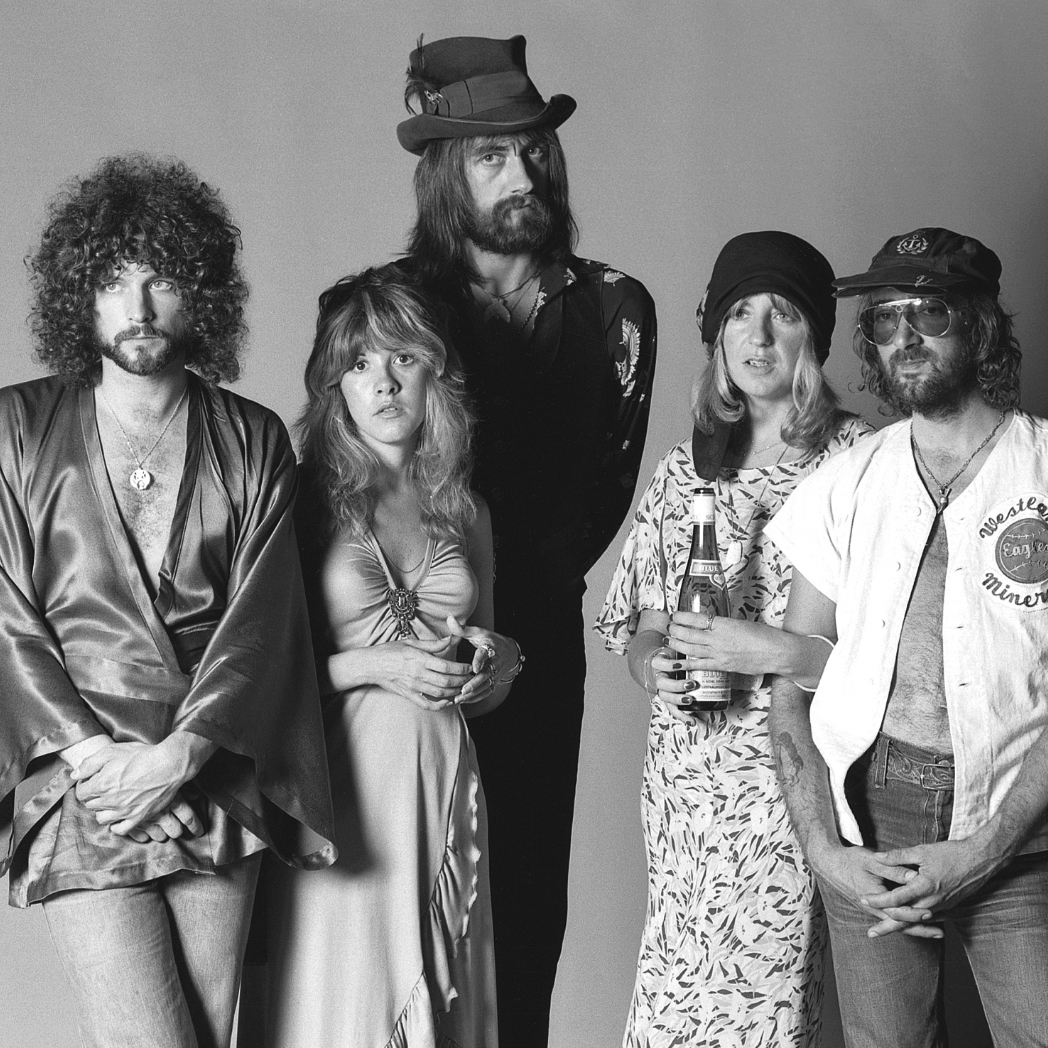 Fleetwood Mac (de gauche à droite : Lindsey Buckingham, Christine McVie, Mick Fleetwood, Stevie Nicks et John McVie) en 1977 © Herbert Worthington